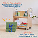 ECR4Kids SoftZone Floor Cushions Square Flexible Seating Hunter Green 6-Piece - Like New
