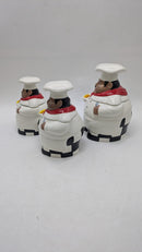Happy Chef Collection by ACK (3PC CANISTER SET) - Chef Design - Brand New