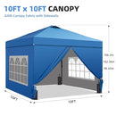 GDYEVO 10x10 POP Easy Set Up Camping Canopy Tent - OB-GZ068BL - Blue - Like New