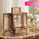 Pinzoveco Jewelry Box Huge Rustic Wooden Organizers Window B09W37DYLN - Brown - Brand New