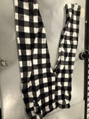 GENERIC PLAID BLACK AND WHITE FLEECE FLANNEL WOMENS XL PAJAMA PANTS - BLK WHITE - Like New