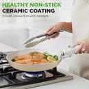 NUTRICHEF 18-PIECE CERAMIC COOKWARE SET NCCS18DTHCR - CREAM - Like New