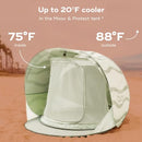 BABYMOOV MOOV & PROTECT ANTI-UV COOLING BEACH TENT POP-UP - GREEN LAGOON - Like New