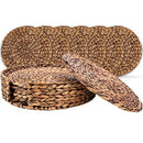 Wovanna Woven Brown Placemats Set of 6 Thick Rustic Round Kitchen Placemats - Brand New