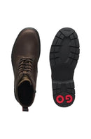 50552696 HUGO Men Ryan Smooth Leather Lace Up Boot Open Brown Size 11 - Like New