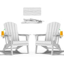 NEVILYWOOD FOLDING ADIRONDACK CHAIR - EXTENDED ERGONOMIC BACKREST - 2PC - WHITE - Like New