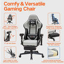 XCGAME Gaming Chairs Video Game Ergonomic Easy Lift Adjustable Backrest - Grey - Brand New