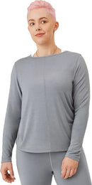 ALLBIRDS WOMEN'S NATURAL FLOW STUDIO LONG SLEEVE, SIZE L, MEDIUM GRAY - Brand New