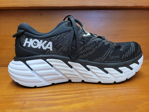 HOKA GAVIOTA 4 1123199 1123201 - SIZE: WOMEN 6.5D - BLACK/WHITE - Scratch & Dent