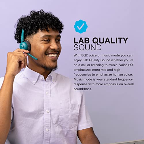 JLAB GO WORK POP ON-EAR WIRELESS HEADSET 50+ HOURS PLAYTIME BLUETOOTH - TEAL - Brand New