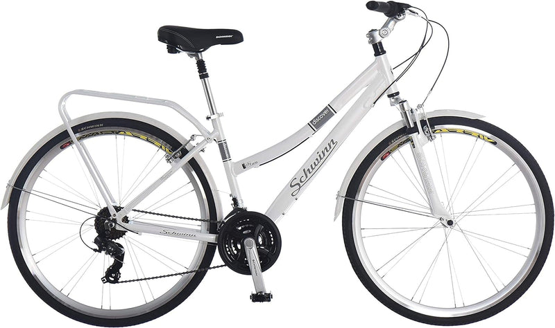 Schwinn Discover Hybrid Bike, 21 Speed, 28-Inch Wheels, Rear Cargo Rack - WHITE Like New