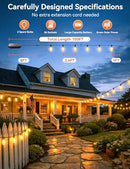 Brightever 100FT Solar String Lights Outdoor Waterproof with Remote B01 - BLACK - Brand New