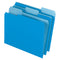 OFFICE DEPOT BRAND 2-TONE FILE FOLDERS, LETTER SIZE, BLUE, BOX OF 100 - BLUE - Like New