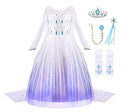 JERRIS APPAREL GIRL PRINCESS COSTUME SNOW PARTY DRESS YOUTH 8 - PURPLE/WHITE - Like New