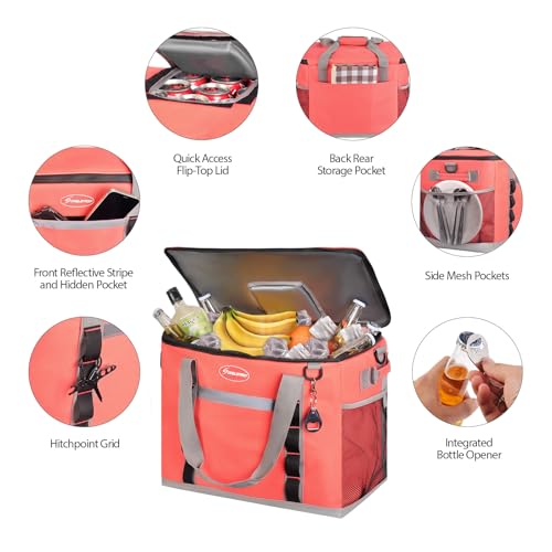 MAELSTROM COLLAPSIBLE SOFT COOLER BAG, 75 CANS BEACH COOLER - WATERMELON - Like New