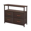 AZL1 LIFE CONCEPT STORAGE DRESSER WITH SHELVES STURDY STEEL FRAME - COFFEE - Like New