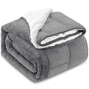 HBlife Sherpa Fleece Weighted Blanket Oeko-Tex 25 lbs 80X87 Inches - Grey - Like New
