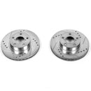 POWER STOP DISC BRAKE ROTOR SET-FRONT DRILLED ZINC PLATED BRAKE ROTOR PAIR - Like New
