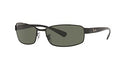 RAY BAN POLARIZED METAL FRAME RECTANGULAR SUNGLASSES BLACKFRAME/POLARIZEDGREEN - Like New