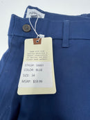 ROAMING SOUL MEN'S COTTON FLEX STRETCH CARGO SHORTS SIZE 34 - BLUE - Like New