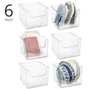 mDesign Modern Plastic Open Front Dip Storage Organizer Bin Basket - 6 Pack - Brand New