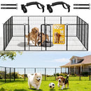 PVPY YVRD DOG PLAYPEN OUTDOOR, 40" HIGH 16 PANELS DOG WITH GATE - BLACK - Brand New