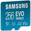 SAMSUNG EVO SELECT MICRO SD-MEMORY-CARD + ADAPTER 256GB MICROSDXC MB-ME256K - Like New