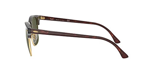 RAY BAN CLUBMASTER NON POLARISED - TORTOISE ON GOLD & G-15 GREEN - SIZE 51 - Like New