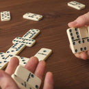 GENERIC PREMIUM SET OF 28 DOUBLE SIX DOMINOES WITH WOOD CASE, BROWN - Brand New