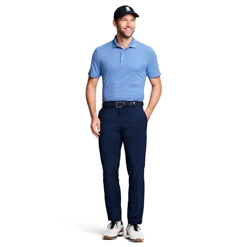 IZOD MEN'S GOLF SWINGFLEX STRAIGHT-FIT FLAT-FRONT PANTS - PEACOAT 34X34 - Like New