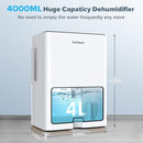 Gocheer H1 Dehumidifier for Home, 128oz, 510 Sq.ft, Portable, Auto-Off - White - Like New