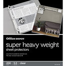 Office Depot Super Heavyweight Sheet Protectors 8-1/2" x 11" Clear Box 200 - Like New