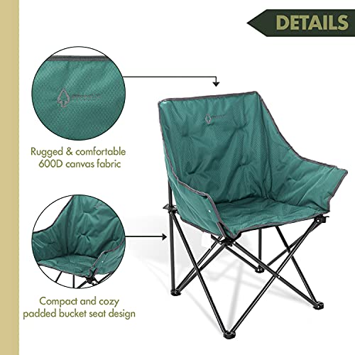 ARROWHEAD OUTDOOR Portable Folding Camping Quad Chair, Supports 250lbs - Green - Like New