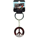 CAN KEYCHAIN METAL GLITTER PEACE SIGN