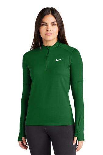 DH4951 Nike Women's Dri-Fit Element Long Sleeve Dark Green/White S - Like New