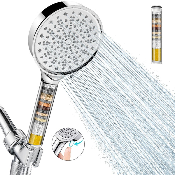 Cobbe Filtered Shower Head with Handheld, High Pressure 6 Spray Mode Showerhead - Brand New