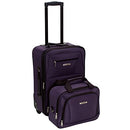 ROCKLAND FASHION EXPANDABLE SOFTSIDE UPRIGHT LUGGAGE 2-PIECE SET F102 - PURPLE - Like New