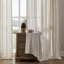 JOYDECO LINEN CURTAINS FOR LIVING ROOM SEMI-SHEER CURTAINS - BEIGE - Brand New