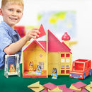 TILE TOWN BLUEY, HEELER FAMILY HOME, P52 PIECE, MAGNETIC TILE PLAYSET - MULTI - Like New