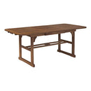 WALKER EDISON MAUI MODERN SOLID ACACIA WOOD SLATTED DINING 78" OWTEXDB - BROWN - Like New