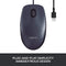 Logitech B100 Wired Mouse for Computer and Laptop, USB Corded Mouse - Black - Brand New