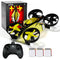 UNTEI EC200 2 In 1 Mini Drone Remote Control, Hover, Flip, 3 Batteries - YELLOW Like New