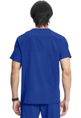 Infinity Cherokee V- Neck Men's Scrub Top with Rib CK900A - Galaxy Blue - L - Brand New