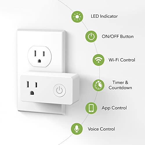 BN-LINK WIFI SMART PLUG OUTLET NO HUB REQUIRED TIMER FUNCTION 2.4 GHZ (2 PACK) - Like New