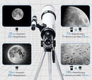 HEXEUM Telescope 80mm Aperture 600mm Astronomical Portable Refracting - WHITE - Like New