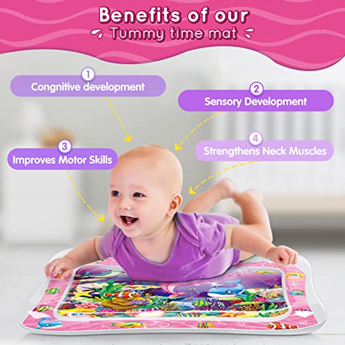 INFINNO TUMMY TIME WATER MAT FOR BABIES SENSORY DEVELOPMENT - PINK - Like New