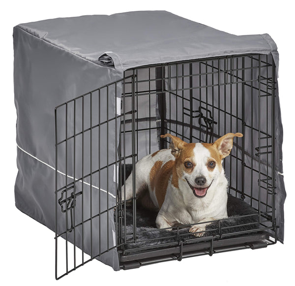 MIDWEST HOMES FOR PETS DOUBLE DOOR 24-INCH DOG CRATE KIT, BUNDLE - BLACK - Like New