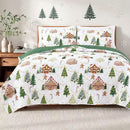 DAN RIVER 3-PIECE CHRISTMAS PRINT PINSONIC QUILT SET KING - SNOWMAN HOLIDAY - Brand New