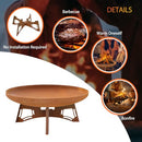 Outdoor Fire Pit Wood Burning Firepit 23.6 Inch Camping Grill Fire Bowl - Brand New