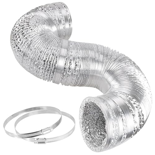 SIMPLE DELUXE 12" 25' DUCTING NON-INSULATED FLEX AIR ALUMINUM FOIL DUCT - SILVER - Like New